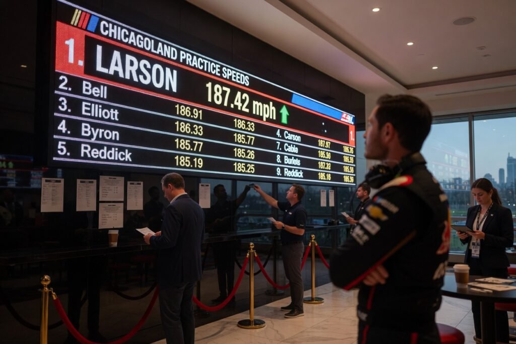 NASCAR Practice Speeds for Chicagoland: Larson Leads the Way
