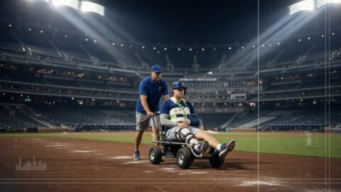 Jared Young Avoids Worst After Mets Knee-to-Head Collision