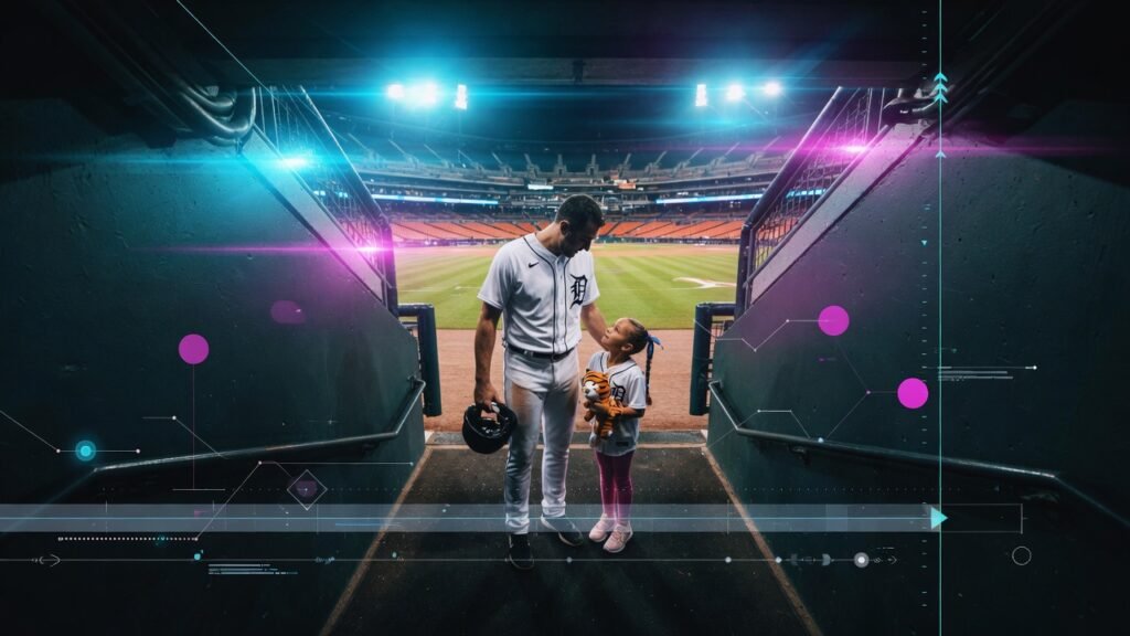 Verlander's Daughter Closed His 557th Start at Comerica