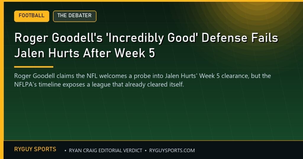 Roger Goodell's 'Incredibly Good' Defense Fails Jalen Hurts After Week 5